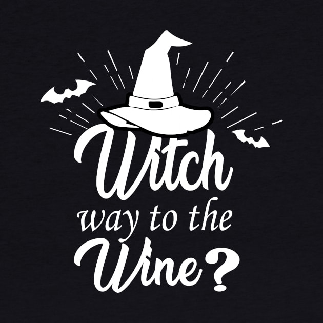 Witch Way To The Wine Funny Halloween by HouldingAlastairss